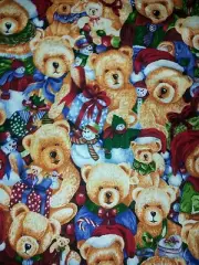 CHRISTMAS TEDDY BEAR IN SANTA HATS SNOWMEN DOG BONE NECK BACK PILLOW TRAVEL