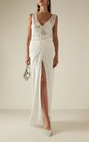 [Del Core] Gathered Satin Maxi Skirt