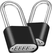 2Pcs Combination Lock, 4-Digit Heavy Duty Combo Lock, Combination Padlock Outdoo