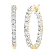 Miracle Inside Out Hoop Earrings with 0.10ct of Diamonds in 9kt Yellow Gold