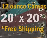 20 Ft. x 20 Ft. 12 Oz. Cotton Canvas Breathable Water Resistant Tarps