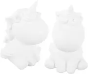 UPKOCH 2pcs Unicorn Doll Crafts Unicorn Painting Painting Kits White Plastic
