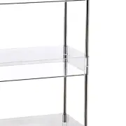 US Acrylic Transparent Cosmetic Snacks Storage Shelf With Wheels Dormitory Floor