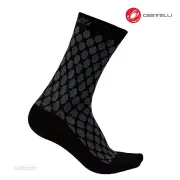 Castelli SFIDA 13 Wool Womens Cycling Socks : BLACK/DARK GREY - One Pair