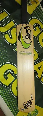 Mike Hussey (Australia) signed Green Kookaburra Kahuna Mini Cricket Bat + COA