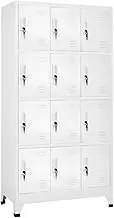 Locker Cabinet with 12 Compartments 90x45x180 cm Storage Furniture