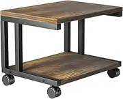 AMERIERGO Printer Stand, Printer Table with Storage, Under Desk Printer Stand with 4 Wheels & Lock Mechanism, 2 Tier Printer Cart for Printer, Scanner, Fax, Home Office Use