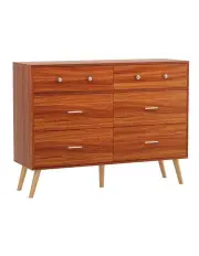 [Artiss] 6 Chest of Drawers Storage Cabinet in Walnut