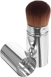 Bare Minerals Retractable Kabuki Makeup Brush - Silver - Artificial Fiber & Metal - For Foundation, Powder, Blush, Concealing, Face Blending