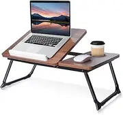Adjustable Wooden Lap Desks for Bed, Desk with Built-in Cup Holder