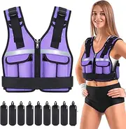Sportneer Adjustable Weighted Vest 0.9-8 kg, 9-in-1 Quick Adjustable Running Vest for Men and Women, Strength Training, Calisthenics and Gym, High-Quality Weight Vest