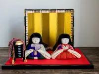 在飛比找Yahoo!奇摩拍賣優惠-日本中古 女兒節西陣織雛人形 人偶娃娃