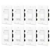 8PK 15A 120V Dimmable 150W LED/CFL, 600W Halogen/Incandescent Light Switch