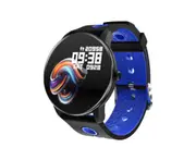 1.3-inch Smart Bracelet Bluetooth Full-screen Touch Metal Appearance Watch for Heart Rate Blood Pressure Sleep Monitoring-Blue