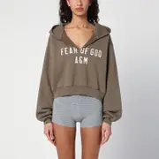 [Fear of God Essentials] Military green cropped sweatshirt with logo XS Green