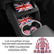 Red Union Jack UK Flag Style Water Cup Holders Side Door Mats For Mini U25 24-25 (for: Mini)