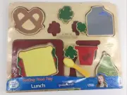 Guidecraft - Kids Sorting Food Tray- Lunch- Wood Puzzle Learning Toy NEW- Sealed