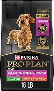 Purina Pro Plan Sensitive Stomach Small Breed Dry Dog Food, Focus Sensitive Skin & Stomach Salmon - 16 lb. Bag