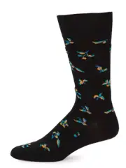 PAUL SMITH Mens Socks Black “Limonero" Floral Cotton Blend Made ITALY NWT $30USD