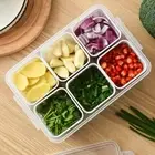 Vegetable Onion Meat 6 Grids Fridge Organizer Storage Box Drain Basket