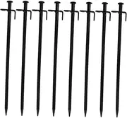 TOGEVAL 8Pcs Heavy Duty Metal Tent Stakes for Camping Lawn and Beach Durable Ground Pegs for Reliable Anchoring Outdoor Projects
