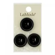 LaMode Black Round 7/8in 22mm 4 hole Buttons