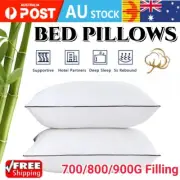 2/4/6 Pack Hotel Quality Bamboo Pillows Luxury Soft Medium Firm Standard 48x74cm