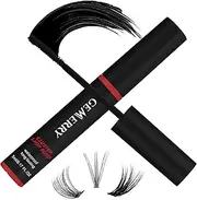 GEMERRY Cluster Lash Glue, DIY Lash Bond Individual Lash Glue Lash Cluster Bond Black Super Strong Hold 48-72h Long Lasting Overnight Beginner Friendly (Black, 5ml)