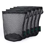 5pcs Nylon Mesh Drawstring Bag Sports Equipment Bag Outdoor L Black L