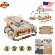 Wicker Picnic Basket for Romantic Outings - Includes Blanket, Tableware & More