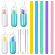 5 Sets Cocktail Straws Reusable Silicone Straws Tumblers Straws Beverage Straws