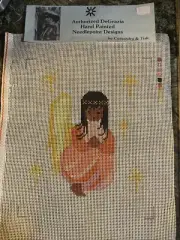 Sundance Tish Cassandra Handpainted Needlepoint Canvas DeGrazia Girl Angel