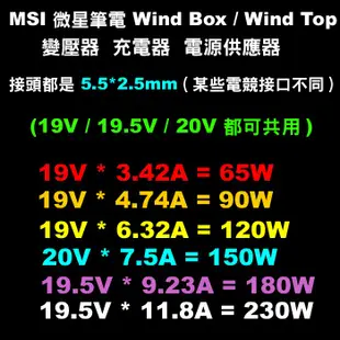 原廠 MSI 微星充電器 MS-AA53 MS-A912 Pro24X PS63-8SC MS-1734 MS-1688