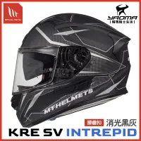 在飛比找樂天市場購物網優惠-MT 安全帽 KRE SV INTREPID 消光黑灰 內鏡