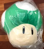 NWT Super Mario Bros 14" Green 1-UP Mushroom XL Large Stuffed Plush Toreba Taito