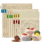 Reusable Produce Bags Grocery Washable - Cotton Organic Mesh Bags Muslin Bags...