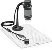 Plugable USB 2.0 Digital Microscope with Flexible Arm Observation Stand Compatible with Windows, Mac, Linux (2MP, 250x Magnification)