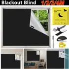 Portable Blackout Blind Window Stick On Kitchen Curtains Thermal Insulated DIY