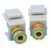 (2 Pack) Banana Jack Plugs Keystone Jacks for Speaker Connection Gray