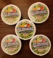 Ice Breakers Sours Watermelon Green Apple & Tangerine Sugar Free Lot Of Five
