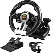 PXN V3II Simulate Racing Game Steering Wheel with Pedal, 180 Degree Steering Wheel, Compatible with Windows PC, PS3, PS4, Switch-Black