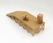 Outland Models Train Railway Wooden Style Platform Loading Dock w Goods HO Scale