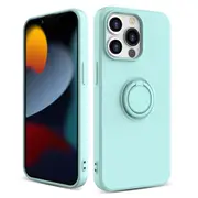 ZUSLAB Silicone Stand Case for iPhone 13 Pro Max 6.7" Magnetic Finger Ring Kickstand Bumper Protective Cover for Apple - Mint