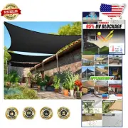 Breathable 7' x 12' Black Sun Shade Sail - Ideal for Outdoor Spaces & Events