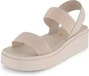 [CUSHIONAIRE] Women's Pilar stretch platform sandal with +Memory Foam