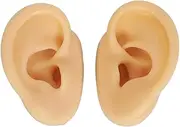 Silicone Flexible Lifelike Ear Model for Earrings Earphones Display Practice (Light Beige)