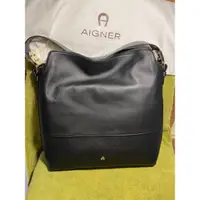 在飛比找蝦皮購物優惠-AIGNER全皮肩背包