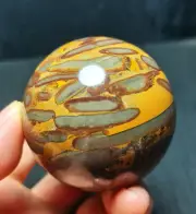 RARE 239g Natural Polished bamboo leaf Agate Crystal Sphere Ball Healing YWD970