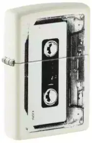 Zippo 46429, 2-Sided Cassette Tape Design Lighter, Glow in the Dark, NEW