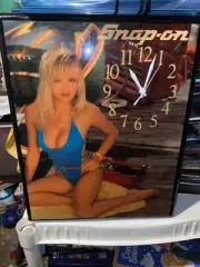 Vintage 70’s Snap On Tools Swimsuit Model Blue Girl Wall Clock Brand New